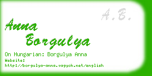 anna borgulya business card